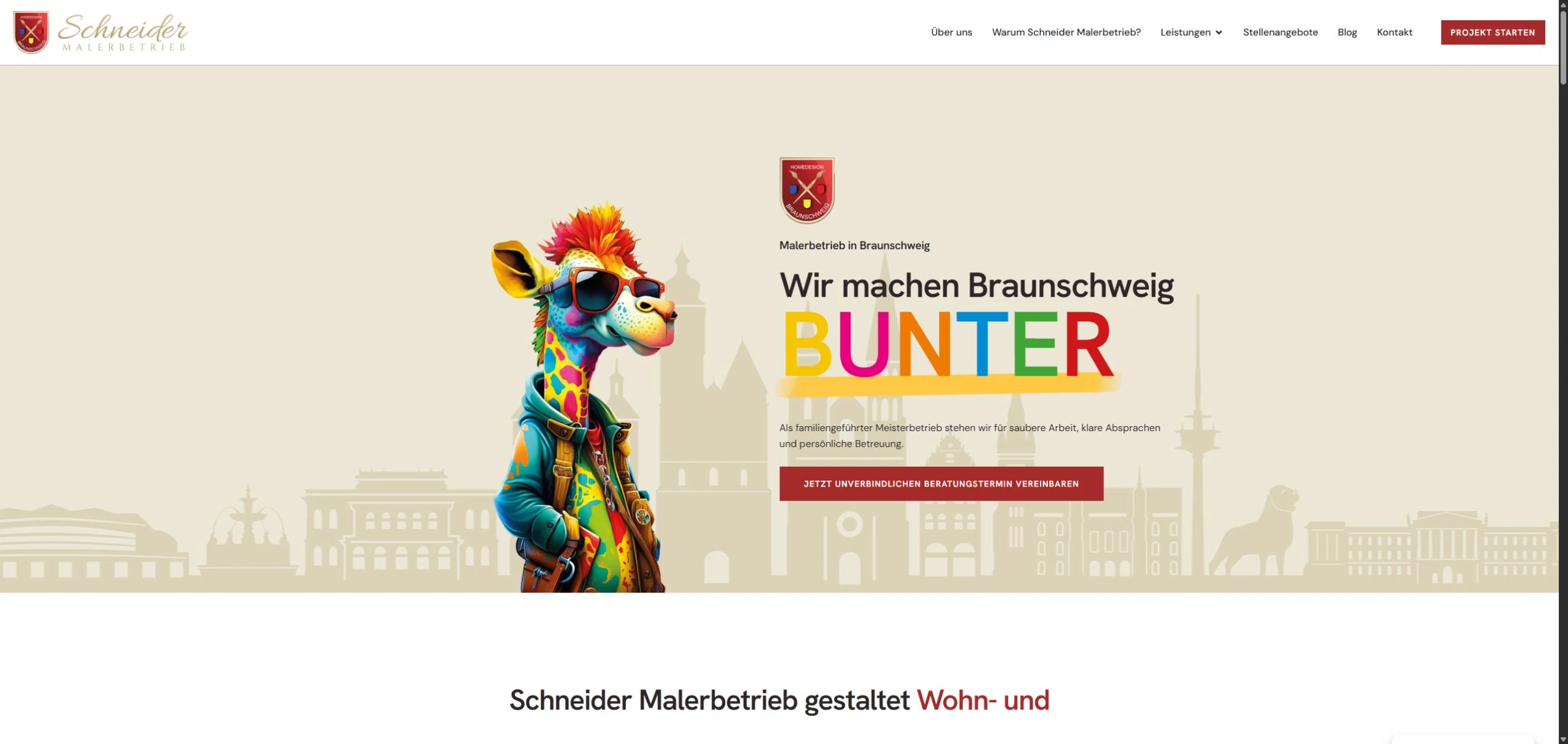 Startseite von Malerbetrieb Schneider in Braunschweig