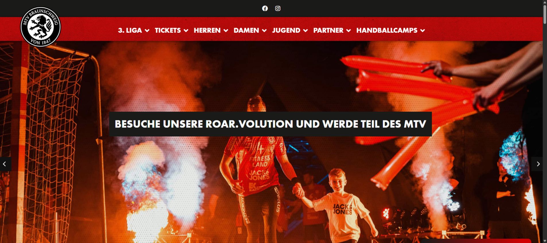 Websiteansicht: MTV Braunschweig Handball